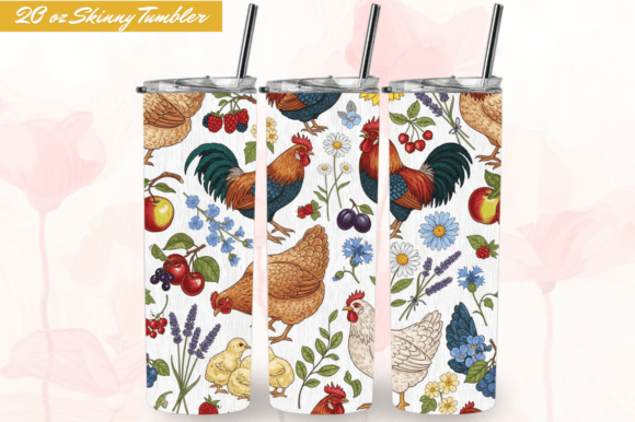 Boost Your Sublimation Game with Farmhouse Chicken 20 Oz Tumbler Wrap PNG