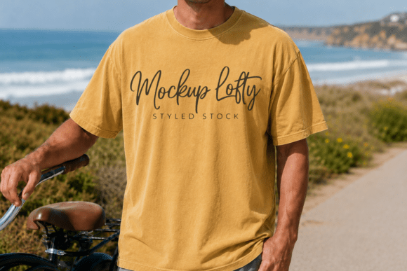 Comfort Colors 1717 Mustard Male Mockup: A Modern Tool for Designers and Brands