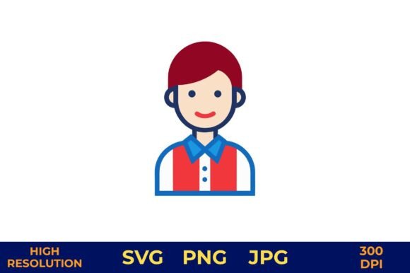 Cute Child Character Vector Art Smiling