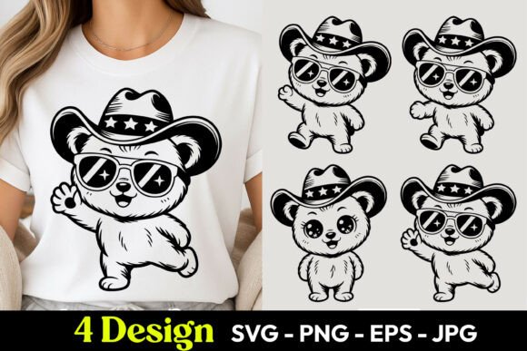 Cute Cowboy Panda SVG PNG