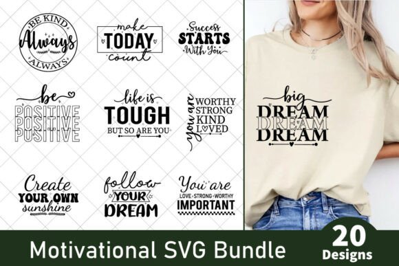 Empower Your Designs with Motivational SVG Bundle T-shirt Designs