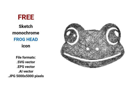 Free Sketch Frog Head Icon: Scalable, Editable Vector Downloads for Designers & Developers