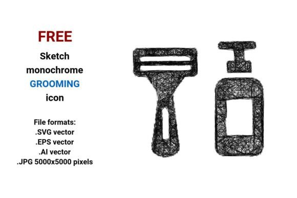 Free Sketch Grooming Icons: Scalable, Stylish & Ready for Any Project