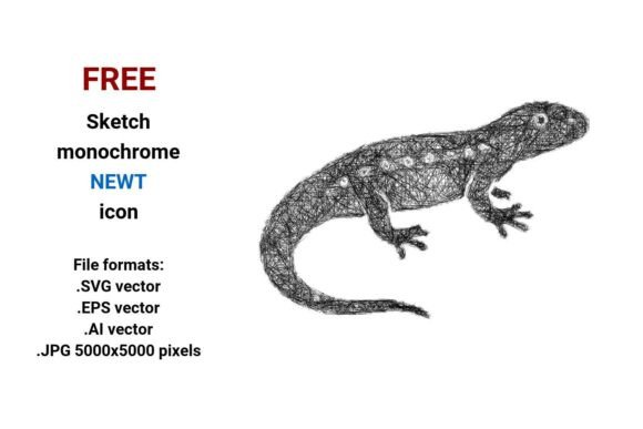 FREE Sketch Newt Icon: Scalable, Versatile & Ready for Real-World Use