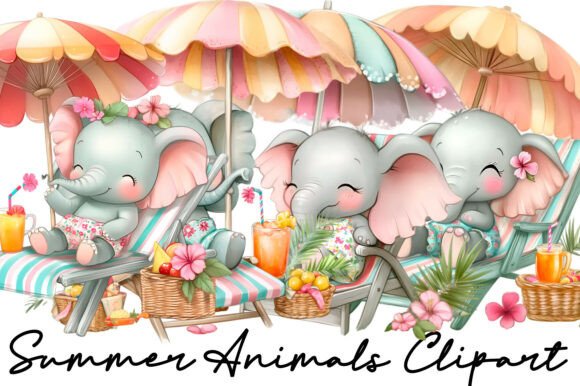 Free Summer Animals Elephant Clipart