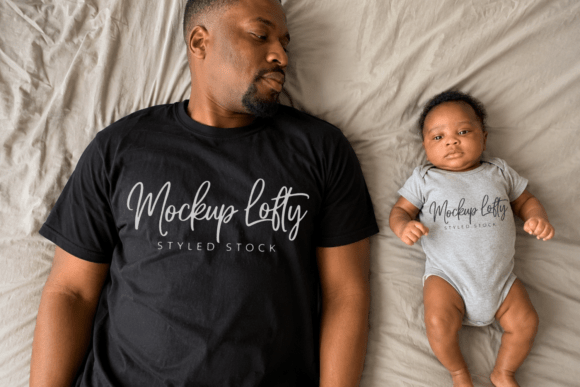 Gildan 5000 Daddy and Me Mockup 26: Elevating Family Apparel Design with Precision and Authenticity