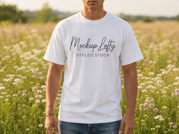 Gildan 5000 Summer Male Mockup 6: Elevate Your Design Presentations with Professional Clarity