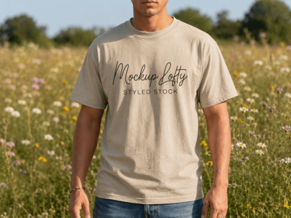 Gildan 5000 Summer Male Mockup 8