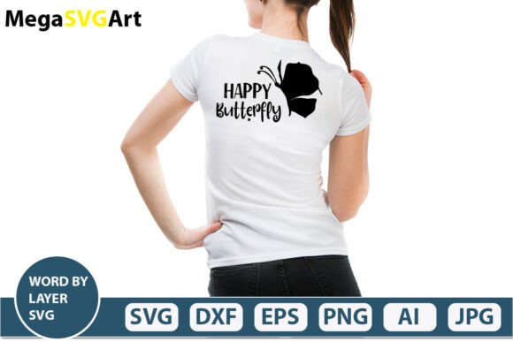 Happy Butterfly SVG Files – Digital Download for Creative Projects