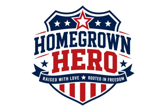 Homegrown Hero Patriotic Shield 4th July: Your All-in-One Design Asset for Bold, Crisp, and Meaningful Celebrations