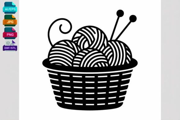 Knitting Basket Yarn Balls SVG Cut File: A Versatile Tool for Creative Crafting