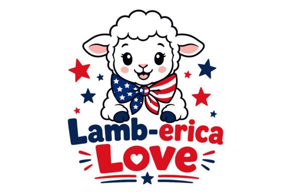 Lamb-erica Love Patriotic Lamb 4th July