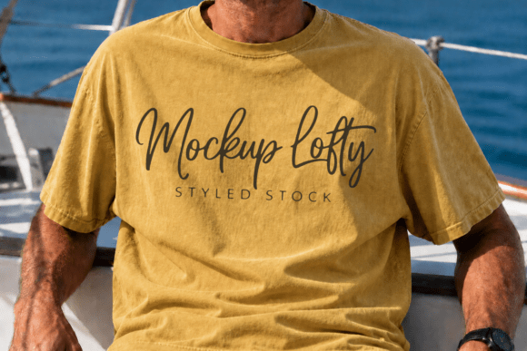 Mustard Comfort Colors 1717 Male Mockup: A Versatile Tool for Design Presentations