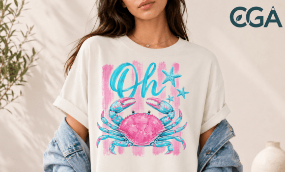 Oh Crab Retro Summer Starfish Png: A Coastal Design for Creative Projects