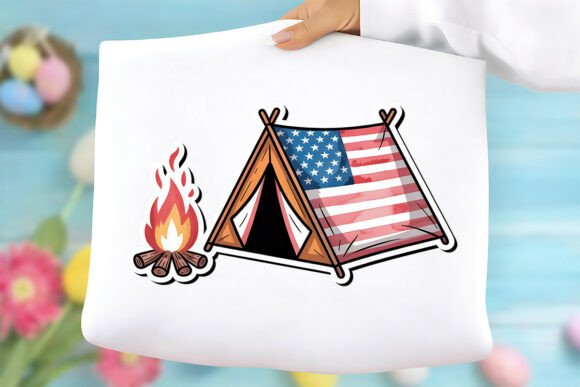 Patriotic Camping PNG: Bold, Ready-to-Use Design