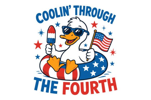 Patriotic Duck 4th of July TShirt Design