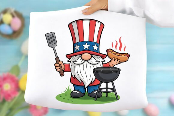 Patriotic Gnome PNG: Your Go-To 4th of July Design for Print & Craft Projects