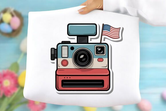 Patriotic Instant Camera PNG