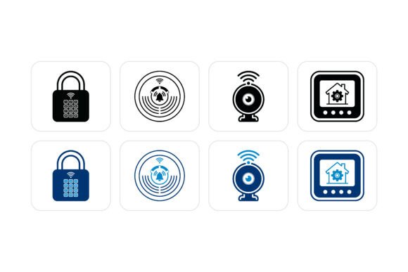 Smart Home Security Icons: Enhancing Digital Design with Visual Clarity