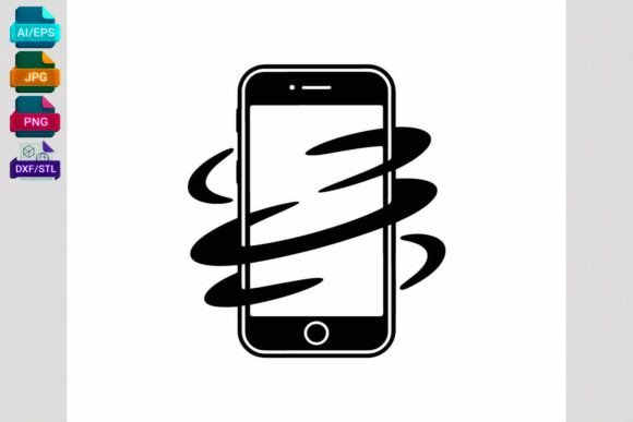 Smartphone Swirl Icon Vector Graphic – Create Beautiful Handmade Creations