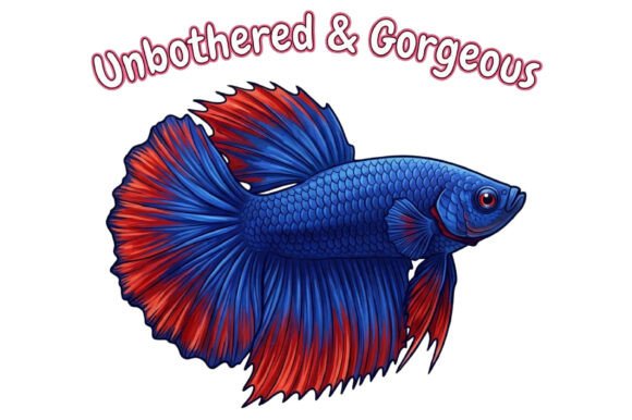 Unbothered Gorgeous Betta Fish PNG: A Versatile Design for Creative Projects