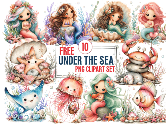 Under the Sea Clipart PNG Set, Ocean Png: A Creative Asset for Designers and Creators