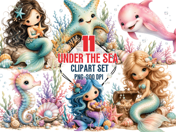 Under the Sea Clipart Set PNG, Sea Art