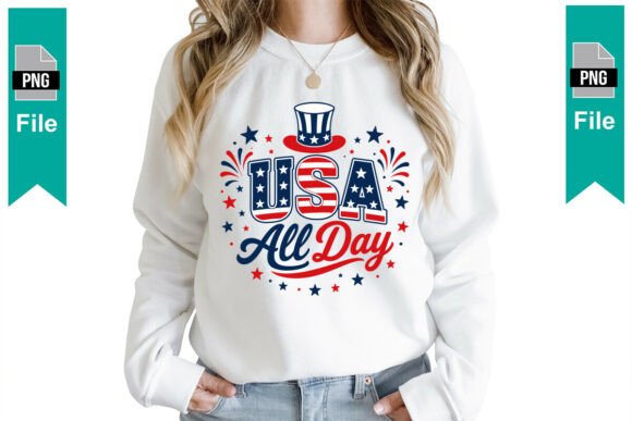 USA All Day Free PNG Design