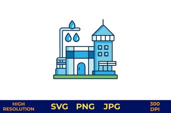 Water Treatment Facility Vector Icon: A Practical Design Asset for Technical and Creative Projects