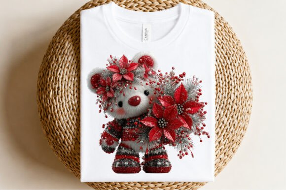 Whimsical Christmas Teddy Bear Clipart